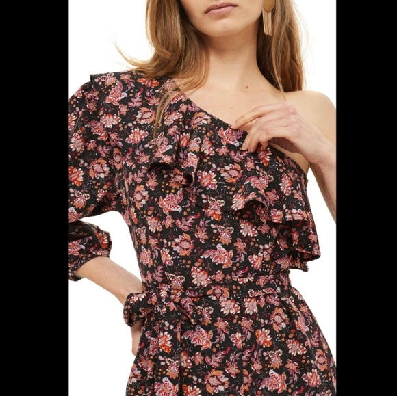 Topshop Ruffle One Shoulder Dress SZ•10
